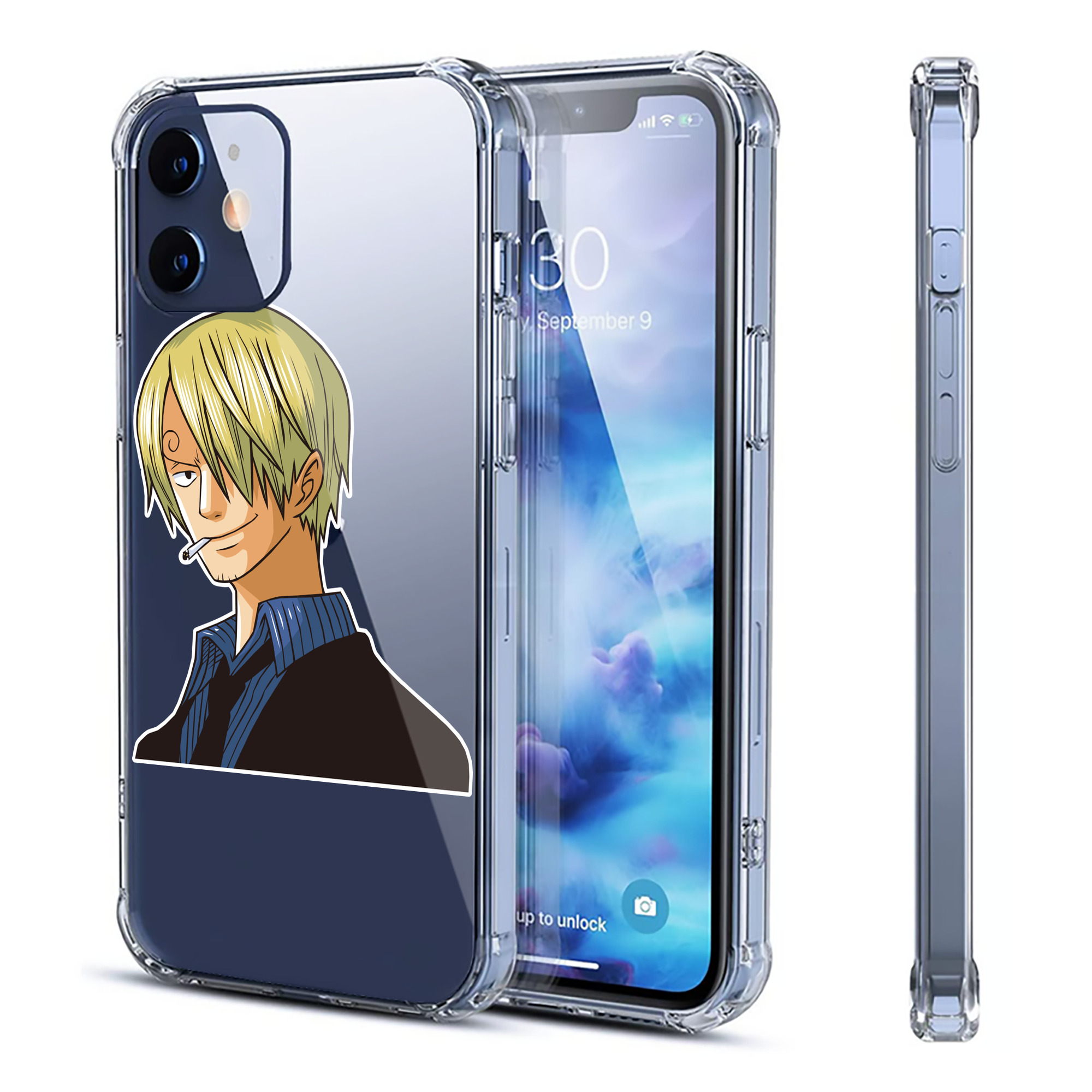 （画像用） ワンピース サンジ ONE PIECE Sanji 【iPhone 12シリーズ対応】透明スマホケース（クリアソフトケース）